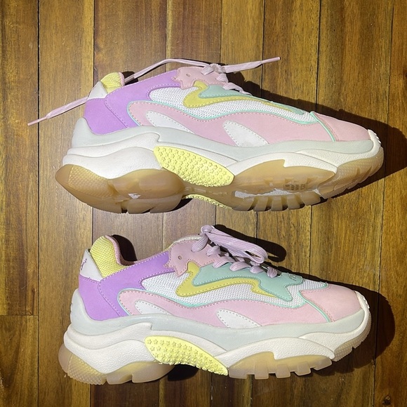 ASH Addict Pastel chunky Sneakers Pink Yellow Mint - Picture 2 of 12